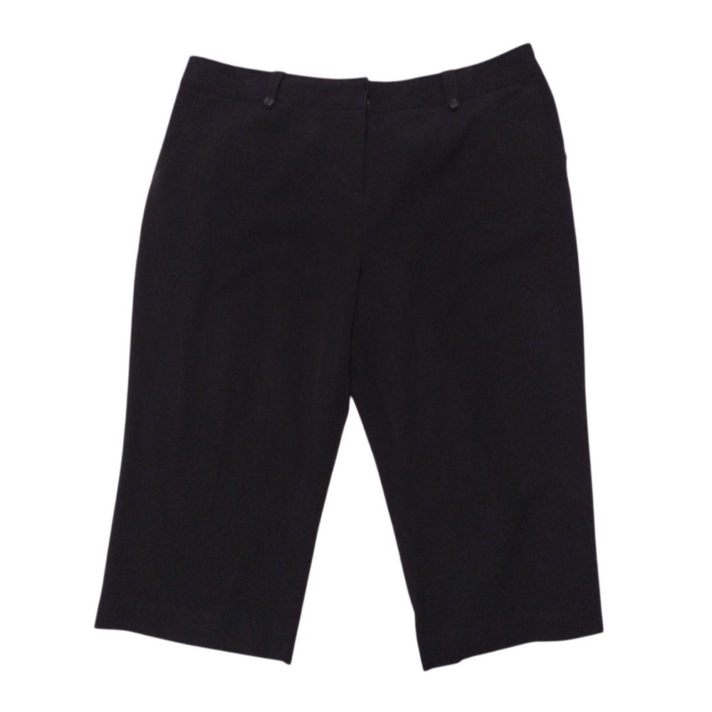 Worthington Capri Pants Woman 20 W Black Dressy Pants Pockets Stretch Office - Picture 1 of 7